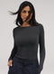Rib Long Sleeve Top - Dark Grey
